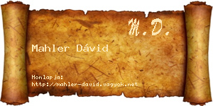 Mahler Dávid névjegykártya